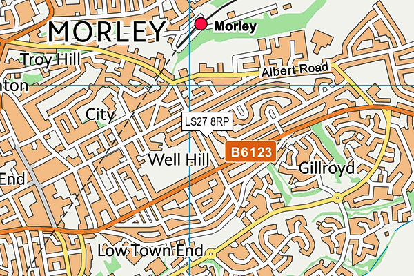 LS27 8RP map - OS VectorMap District (Ordnance Survey) LS27 8RP map - OS VectorMap District (Ordnance Survey)
