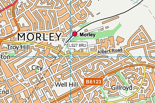 LS27 8RU map - OS VectorMap District (Ordnance Survey) LS27 8RU map - OS VectorMap District (Ordnance Survey)