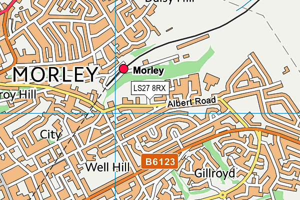 LS27 8RX map - OS VectorMap District (Ordnance Survey) LS27 8RX map - OS VectorMap District (Ordnance Survey)