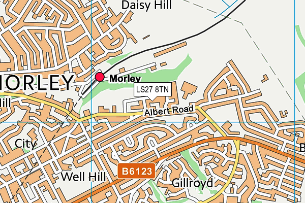 LS27 8TN map - OS VectorMap District (Ordnance Survey) LS27 8TN map - OS VectorMap District (Ordnance Survey)