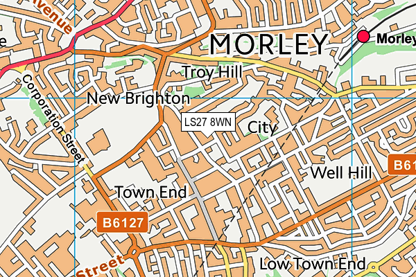 LS27 8WN map - OS VectorMap District (Ordnance Survey)