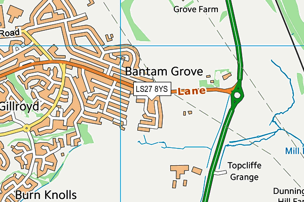 LS27 8YS map - OS VectorMap District (Ordnance Survey) LS27 8YS map - OS VectorMap District (Ordnance Survey)