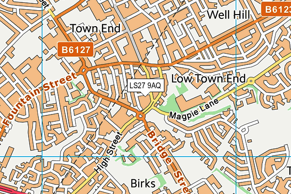 LS27 9AQ map - OS VectorMap District (Ordnance Survey) LS27 9AQ map - OS VectorMap District (Ordnance Survey)