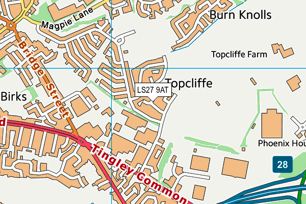 LS27 9AT map - OS VectorMap District (Ordnance Survey) LS27 9AT map - OS VectorMap District (Ordnance Survey)
