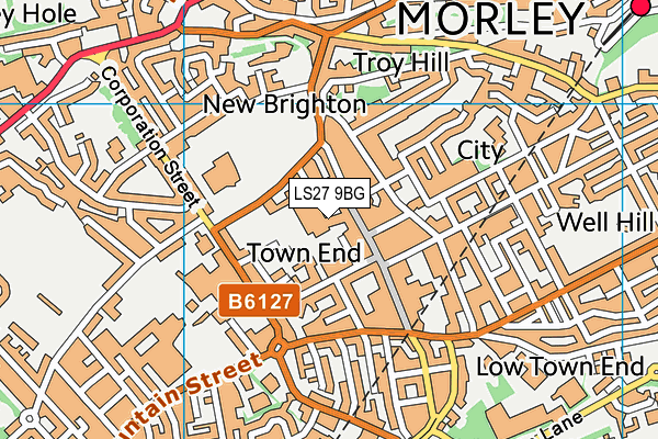 LS27 9BG map - OS VectorMap District (Ordnance Survey) LS27 9BG map - OS VectorMap District (Ordnance Survey)