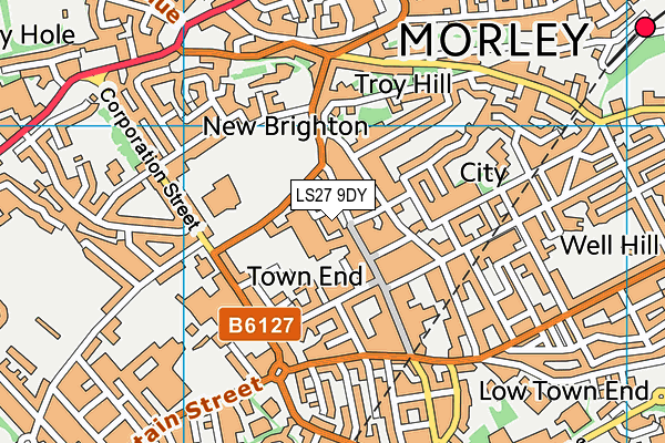 LS27 9DY map - OS VectorMap District (Ordnance Survey) LS27 9DY map - OS VectorMap District (Ordnance Survey)