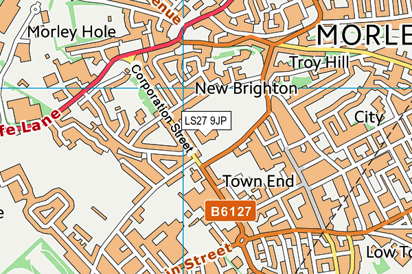 LS27 9JP map - OS VectorMap District (Ordnance Survey) LS27 9JP map - OS VectorMap District (Ordnance Survey)