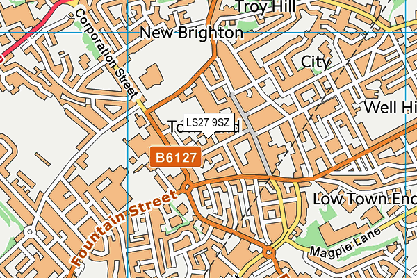 LS27 9SZ map - OS VectorMap District (Ordnance Survey) LS27 9SZ map - OS VectorMap District (Ordnance Survey)