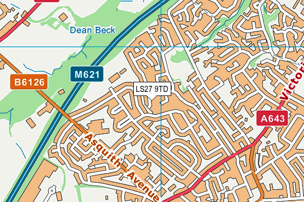 LS27 9TD map - OS VectorMap District (Ordnance Survey) LS27 9TD map - OS VectorMap District (Ordnance Survey)