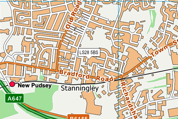 LS28 5BS map - OS VectorMap District (Ordnance Survey) LS28 5BS map - OS VectorMap District (Ordnance Survey)