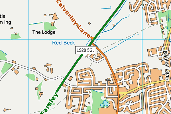 LS28 5GJ map - OS VectorMap District (Ordnance Survey)
