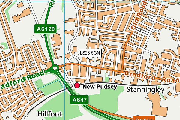 LS28 5GN map - OS VectorMap District (Ordnance Survey) LS28 5GN map - OS VectorMap District (Ordnance Survey)