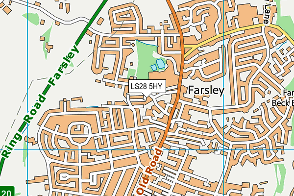 LS28 5HY map - OS VectorMap District (Ordnance Survey)