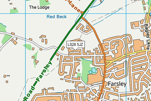 LS28 5JZ map - OS VectorMap District (Ordnance Survey) LS28 5JZ map - OS VectorMap District (Ordnance Survey)