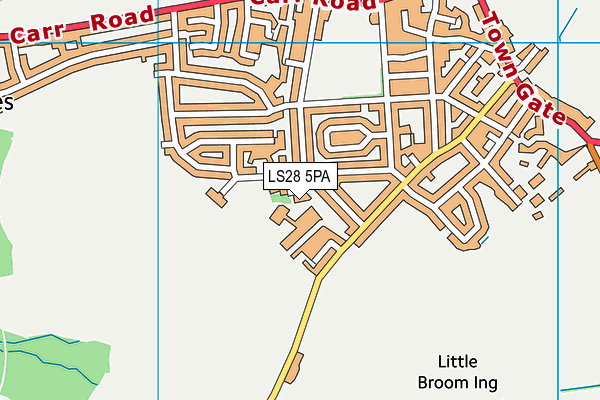 LS28 5PA map - OS VectorMap District (Ordnance Survey) LS28 5PA map - OS VectorMap District (Ordnance Survey)