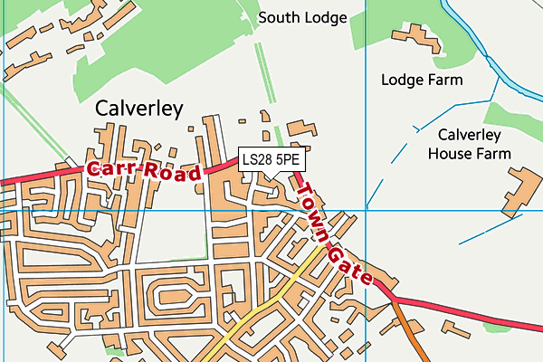 LS28 5PE map - OS VectorMap District (Ordnance Survey)