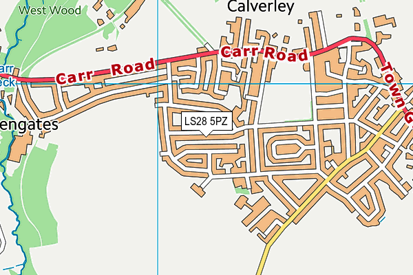 LS28 5PZ map - OS VectorMap District (Ordnance Survey) LS28 5PZ map - OS VectorMap District (Ordnance Survey)