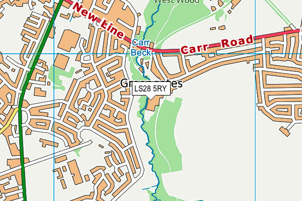LS28 5RY map - OS VectorMap District (Ordnance Survey) LS28 5RY map - OS VectorMap District (Ordnance Survey)