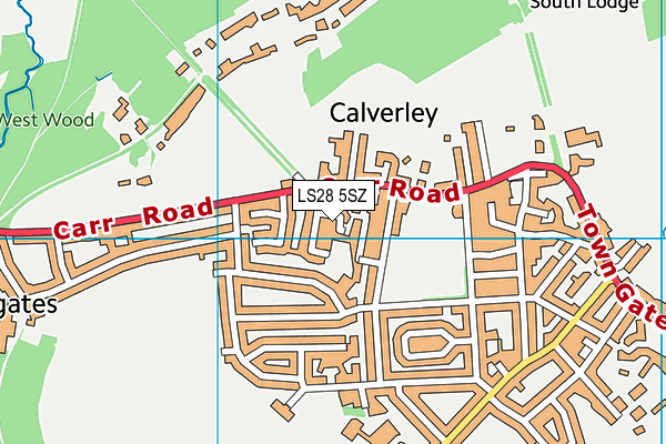 LS28 5SZ map - OS VectorMap District (Ordnance Survey)
