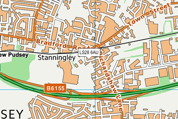 LS28 6AU map - OS VectorMap District (Ordnance Survey) LS28 6AU map - OS VectorMap District (Ordnance Survey)