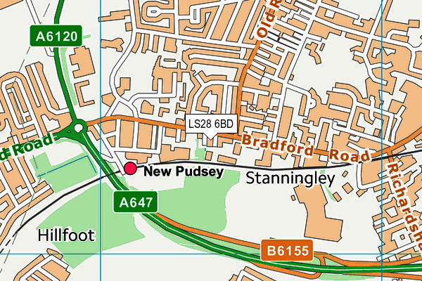 LS28 6BD map - OS VectorMap District (Ordnance Survey) LS28 6BD map - OS VectorMap District (Ordnance Survey)