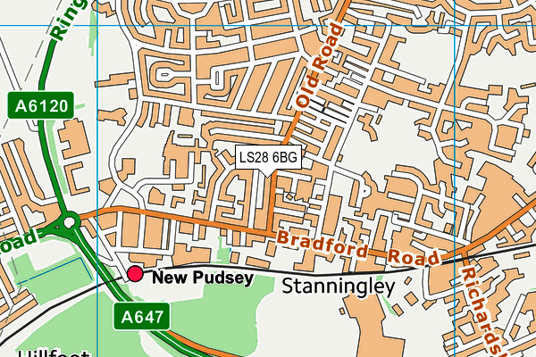 LS28 6BG map - OS VectorMap District (Ordnance Survey) LS28 6BG map - OS VectorMap District (Ordnance Survey)