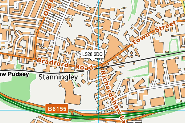 LS28 6DQ map - OS VectorMap District (Ordnance Survey)