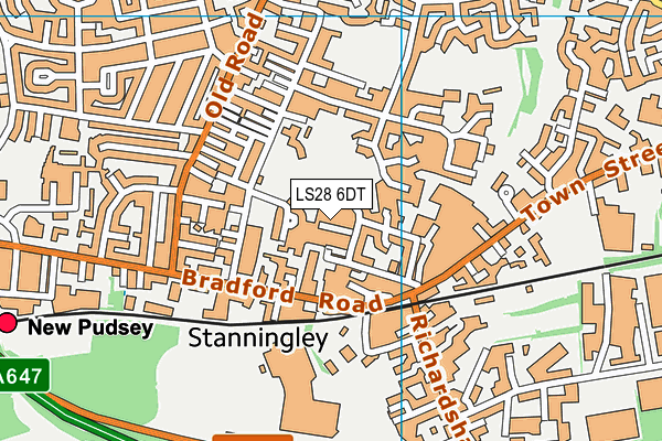LS28 6DT map - OS VectorMap District (Ordnance Survey) LS28 6DT map - OS VectorMap District (Ordnance Survey)