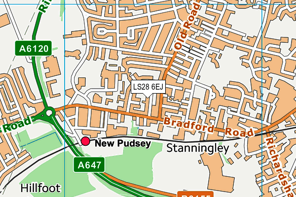 LS28 6EJ map - OS VectorMap District (Ordnance Survey) LS28 6EJ map - OS VectorMap District (Ordnance Survey)