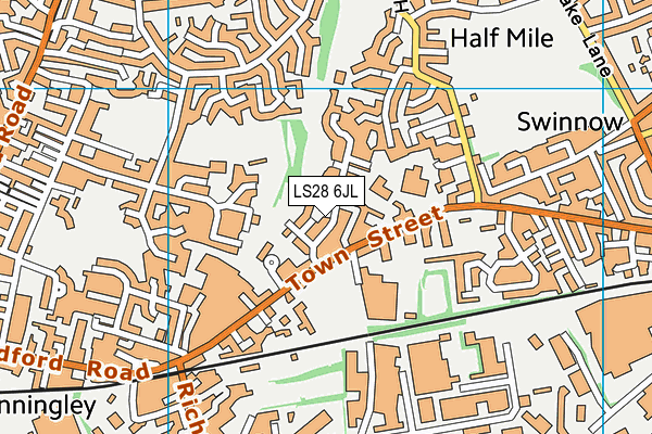 LS28 6JL map - OS VectorMap District (Ordnance Survey) LS28 6JL map - OS VectorMap District (Ordnance Survey)