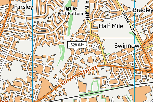 LS28 6JY map - OS VectorMap District (Ordnance Survey) LS28 6JY map - OS VectorMap District (Ordnance Survey)
