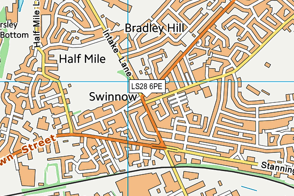 LS28 6PE map - OS VectorMap District (Ordnance Survey)