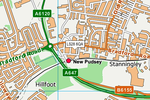 LS28 6QA map - OS VectorMap District (Ordnance Survey) LS28 6QA map - OS VectorMap District (Ordnance Survey)