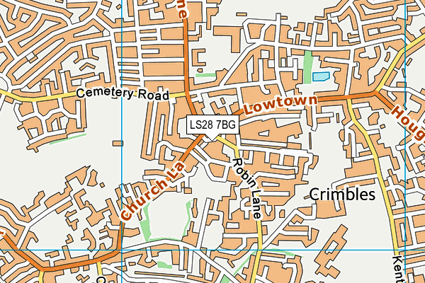 LS28 7BG map - OS VectorMap District (Ordnance Survey) LS28 7BG map - OS VectorMap District (Ordnance Survey)