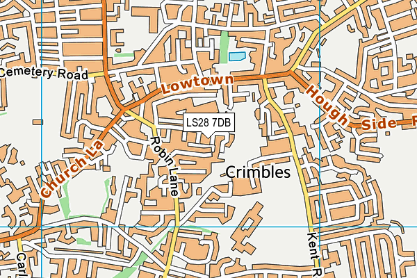 LS28 7DB map - OS VectorMap District (Ordnance Survey) LS28 7DB map - OS VectorMap District (Ordnance Survey)