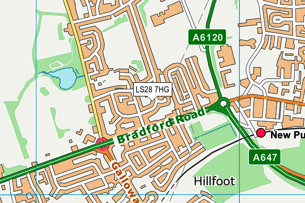LS28 7HG map - OS VectorMap District (Ordnance Survey)