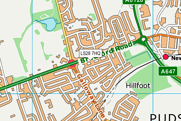LS28 7HQ map - OS VectorMap District (Ordnance Survey)