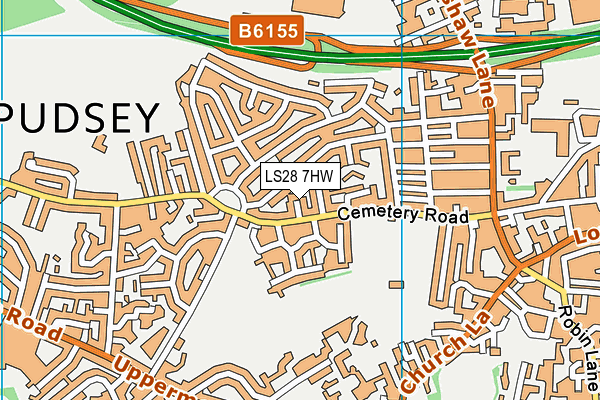 LS28 7HW map - OS VectorMap District (Ordnance Survey) LS28 7HW map - OS VectorMap District (Ordnance Survey)