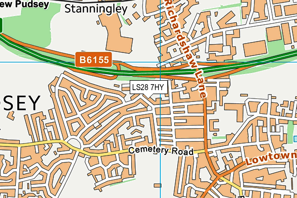 LS28 7HY map - OS VectorMap District (Ordnance Survey) LS28 7HY map - OS VectorMap District (Ordnance Survey)