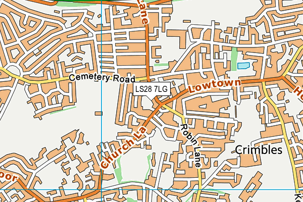LS28 7LG map - OS VectorMap District (Ordnance Survey) LS28 7LG map - OS VectorMap District (Ordnance Survey)