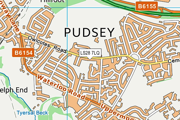 LS28 7LQ map - OS VectorMap District (Ordnance Survey) LS28 7LQ map - OS VectorMap District (Ordnance Survey)
