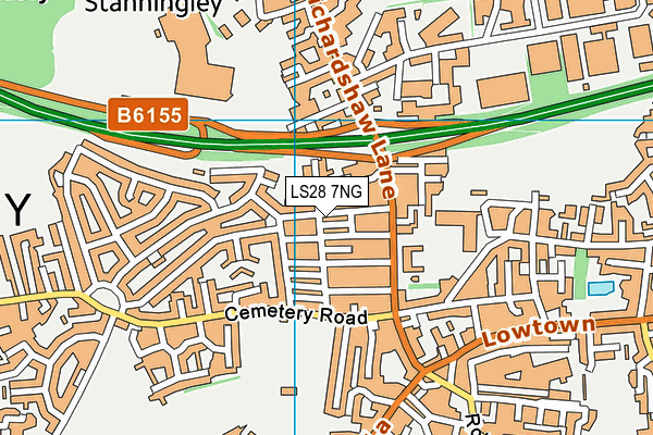 LS28 7NG map - OS VectorMap District (Ordnance Survey)