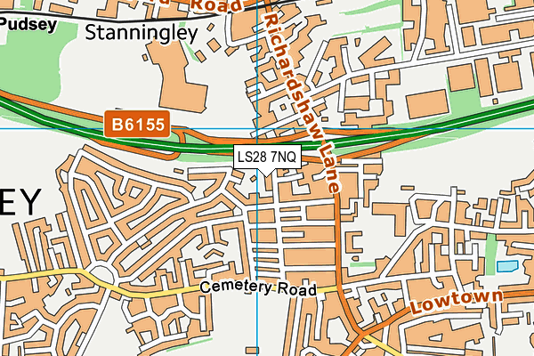LS28 7NQ map - OS VectorMap District (Ordnance Survey) LS28 7NQ map - OS VectorMap District (Ordnance Survey)