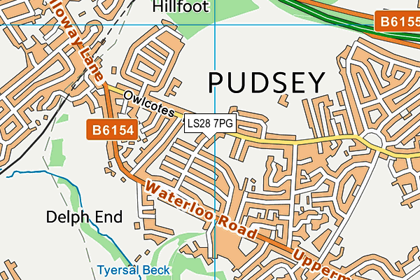 LS28 7PG map - OS VectorMap District (Ordnance Survey) LS28 7PG map - OS VectorMap District (Ordnance Survey)