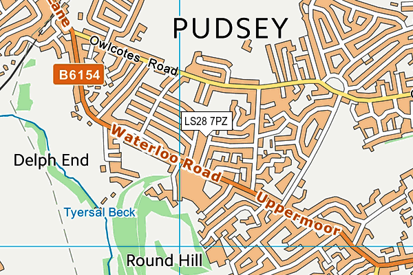 LS28 7PZ map - OS VectorMap District (Ordnance Survey) LS28 7PZ map - OS VectorMap District (Ordnance Survey)