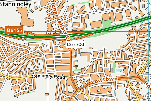 LS28 7QG map - OS VectorMap District (Ordnance Survey)