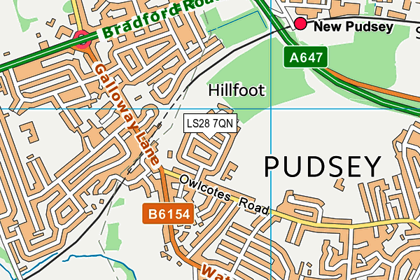LS28 7QN map - OS VectorMap District (Ordnance Survey) LS28 7QN map - OS VectorMap District (Ordnance Survey)