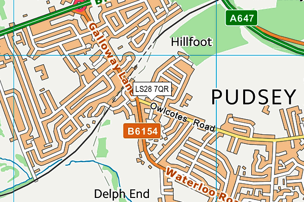 LS28 7QR map - OS VectorMap District (Ordnance Survey) LS28 7QR map - OS VectorMap District (Ordnance Survey)
