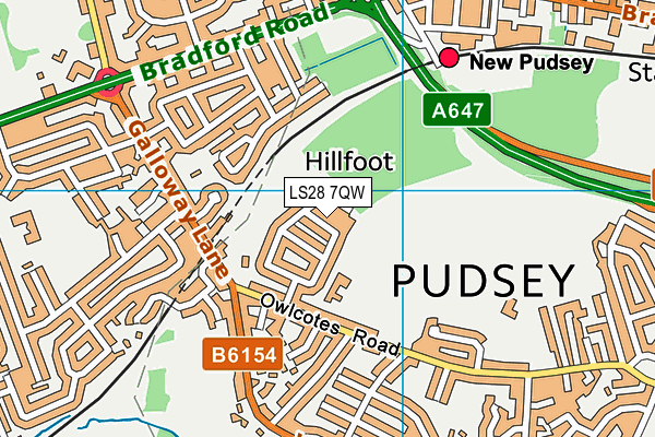 LS28 7QW map - OS VectorMap District (Ordnance Survey) LS28 7QW map - OS VectorMap District (Ordnance Survey)