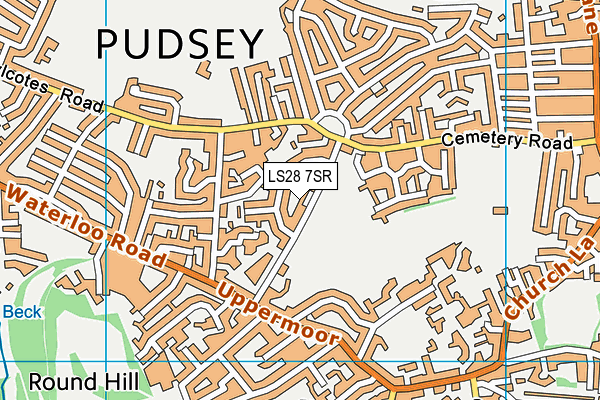 LS28 7SR map - OS VectorMap District (Ordnance Survey) LS28 7SR map - OS VectorMap District (Ordnance Survey)